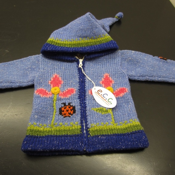 E.C.C. Ecuadorian Clothing Company Hooded Wool Blend Full Zip Sweater Jacket - Picture 3 of 12